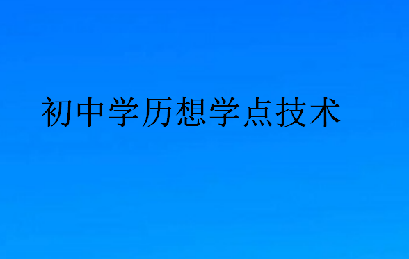 初中学历想学点技术