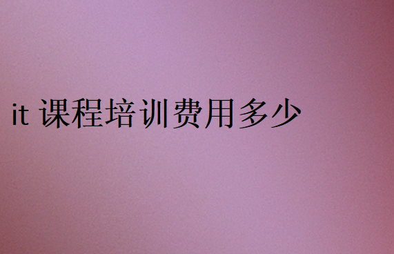 it课程培训费用多少