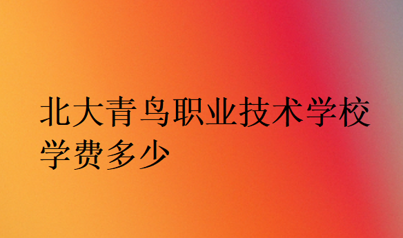 北大青鸟职业技术学院学费多少